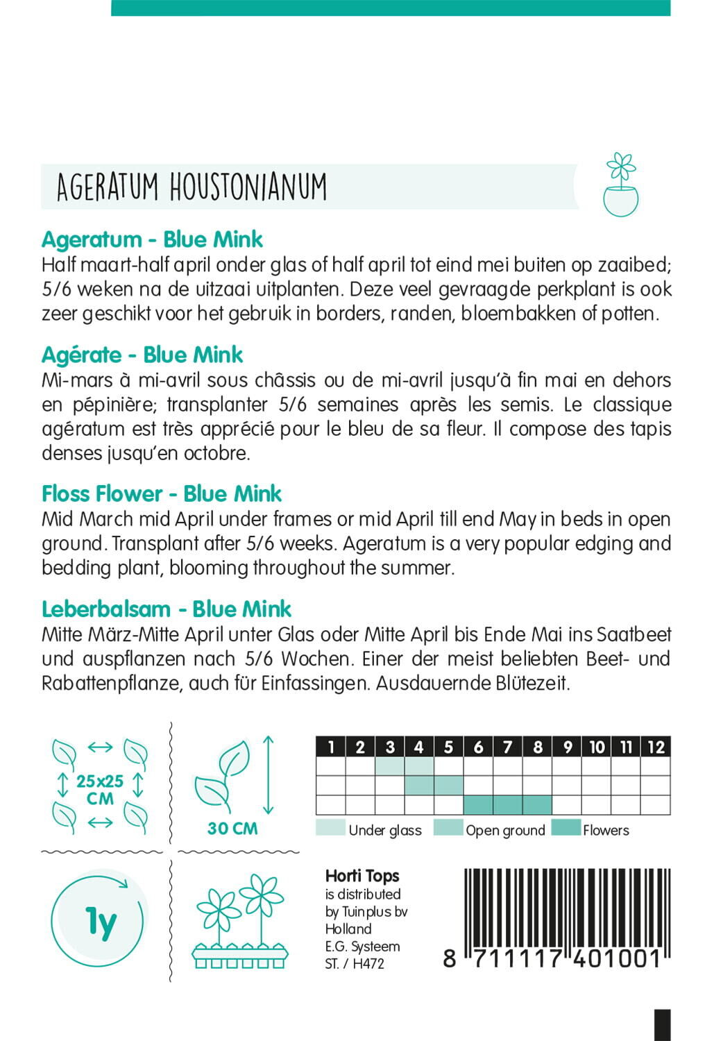 Hortitops Ageratum Blue Mink - Bloemzaden
