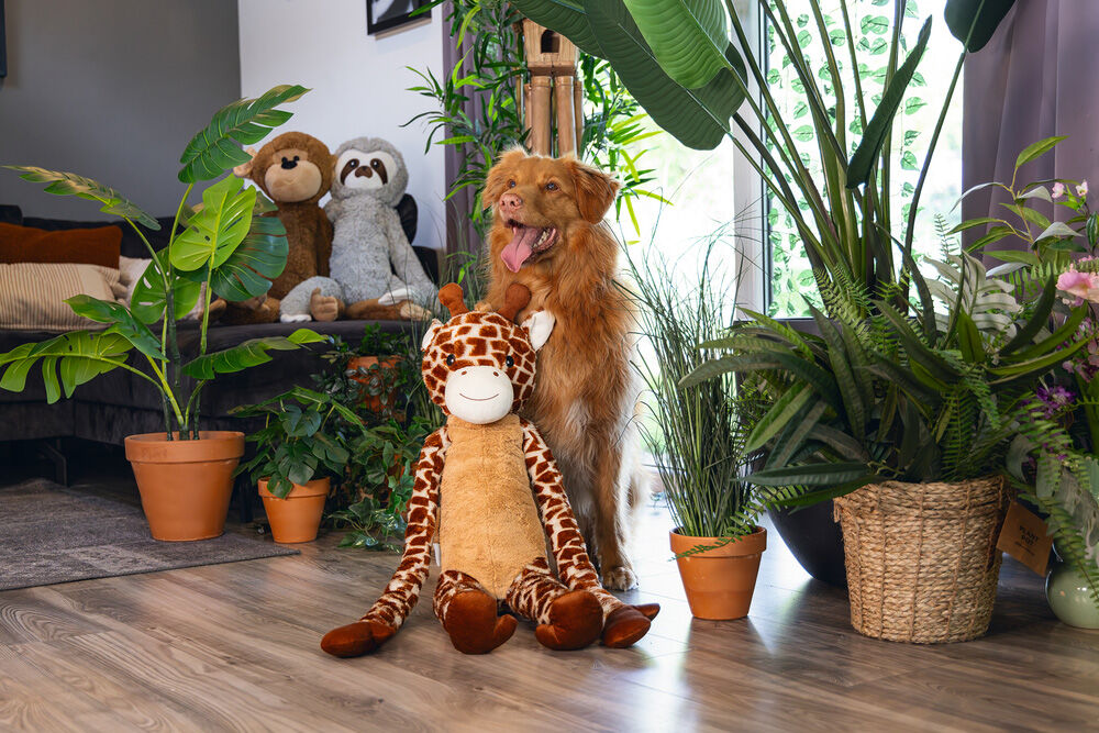 Beeztees Jungle Giraf - Knuffel - Hondenspeelgoed - Bruin - 20.5x27x85 cm