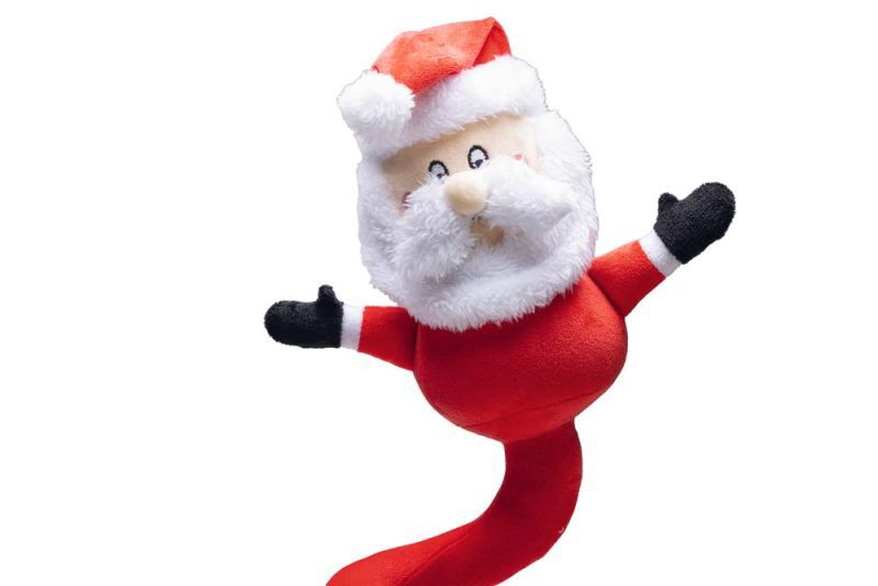 Beeztees Kerstman Spiraal - Knuffel - Hondenspeelgoed - Rood