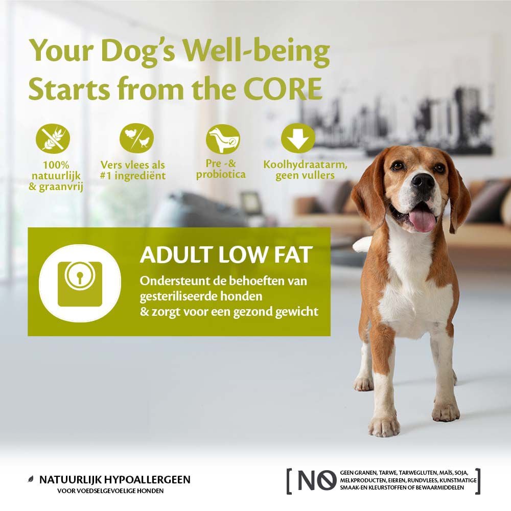 Wellness CORE Adult Low Fat Medium-Large- Breed - Hondenvoer - 1.8 Kilogram - kalkoen