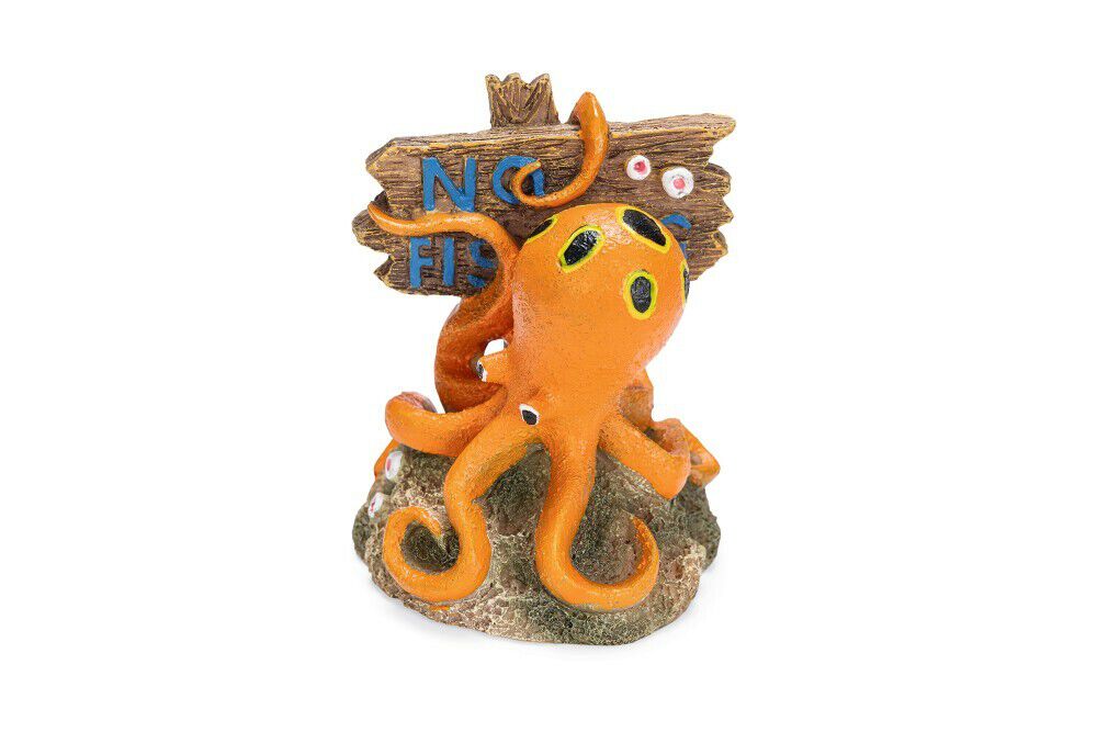 Beeztees No Fishing Octopus - Aquarium Ornament - Oranje