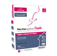 Flea Free Spot-On Combo Kat Pipetten - Vlooien- en tekenmiddel - 4 Stuks