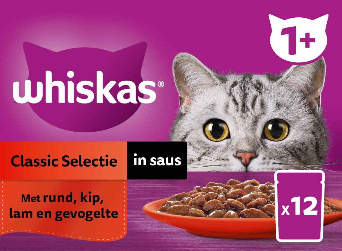 Whiskas  Junior Gevogelte Selectie - Kattenvoer - 12x85 gram - 1020 Gram - saus