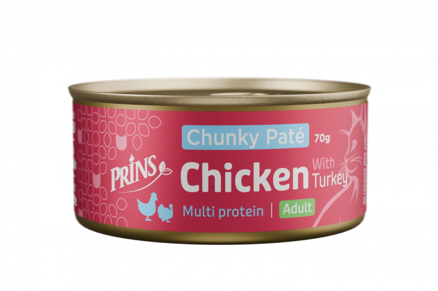 Prins Chunky Paté - Kattenvoer - 70 Gram - Kip & kalkoen Prins Chunky Paté - Kattenvoer - 70 Gram - Kip & kalkoen