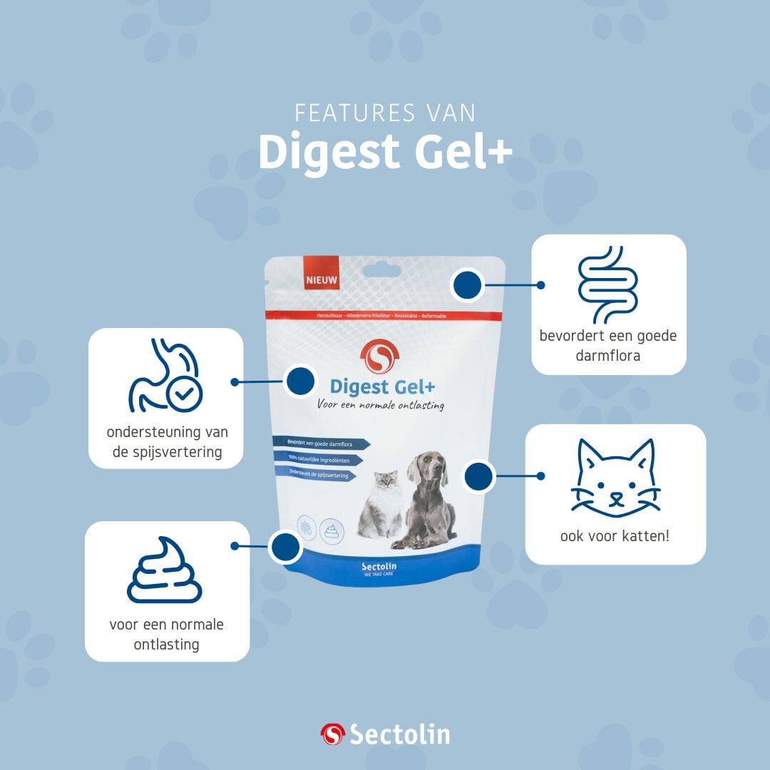 Sectolin Digest Gel+ Spijsvertering en darmflora Prebiotica - Hond en Kat - 100 Gram