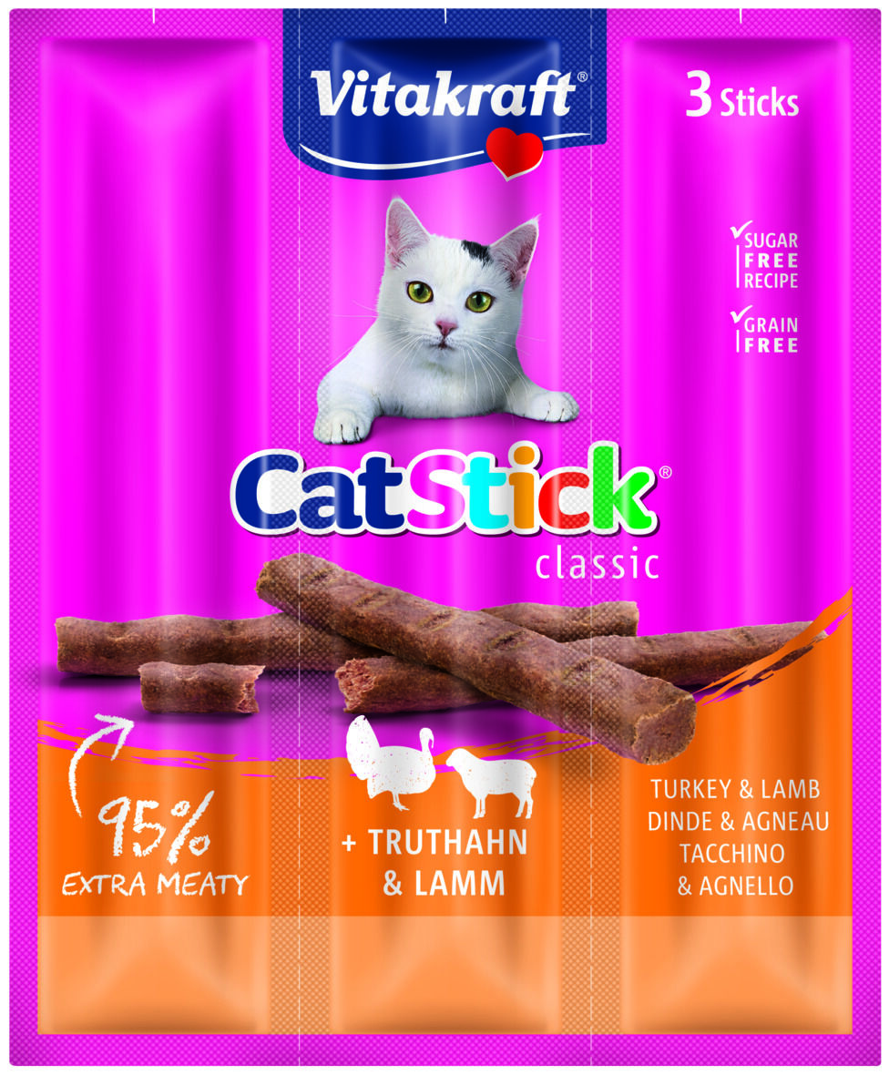 Vitakraft Cat Stick Mini - Kattensnack - 18 Gram - kalkoen Vitakraft Cat Stick Mini - Kattensnack - 18 Gram - kalkoen