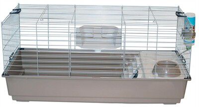 Beeztees Nero 2 - Konijnenkooi - Zilver Grijs - 44x80x50 cm