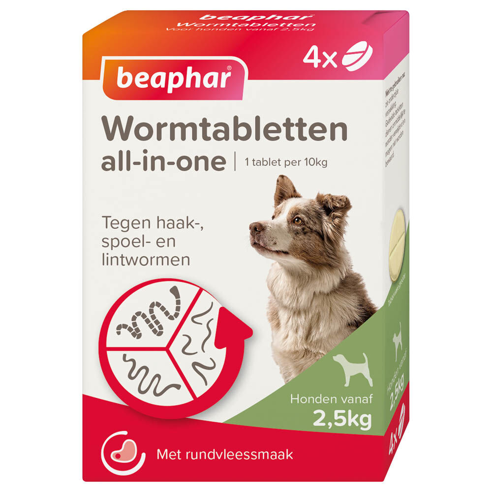 Beaphar All-in-one Tabletten - Ontwormen Hond - 4 Stuks - M