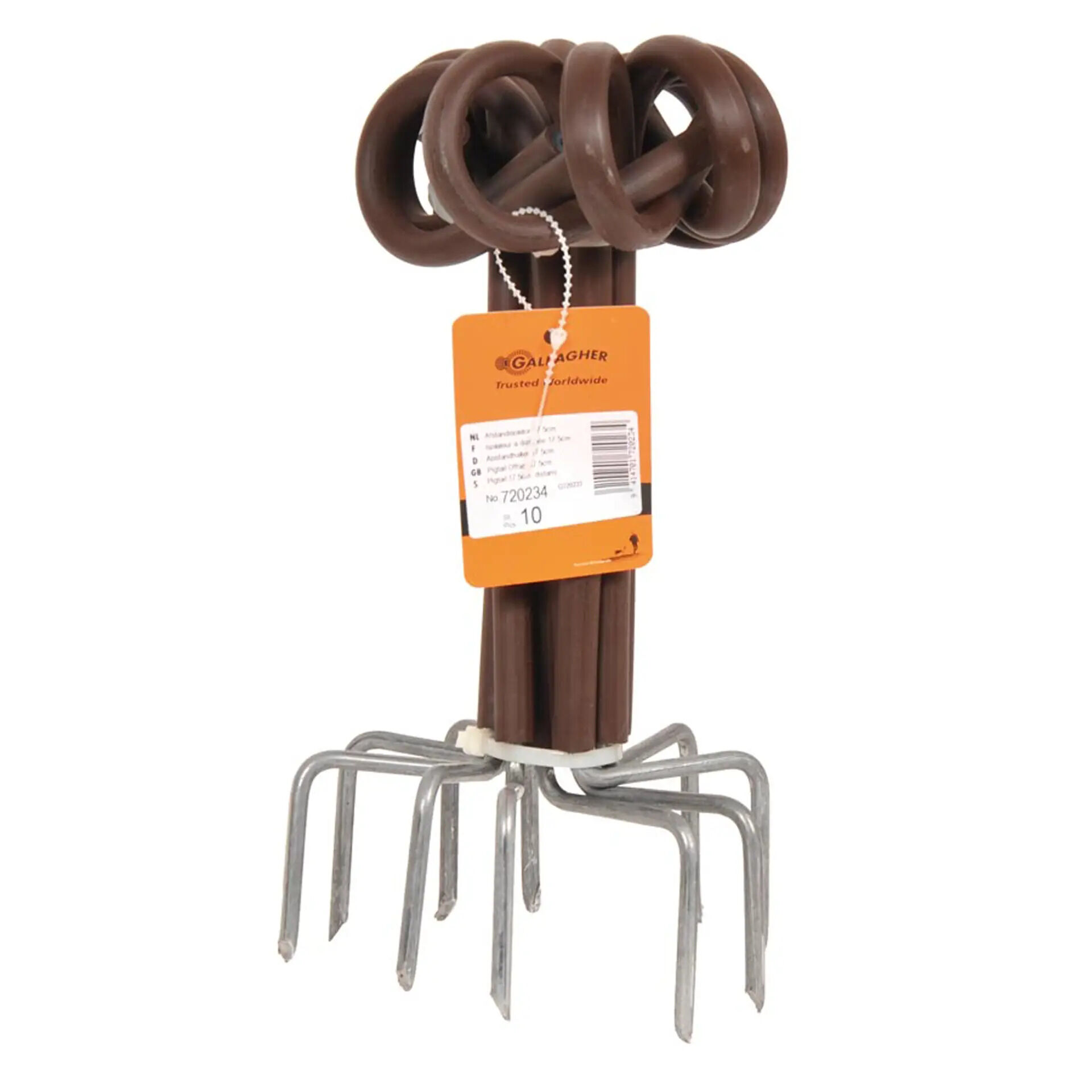 Gallagher Afstandisolator met krul 17,5cm - Isolatoren - 27 cm - 10 Stuks - Terra - 15 cm