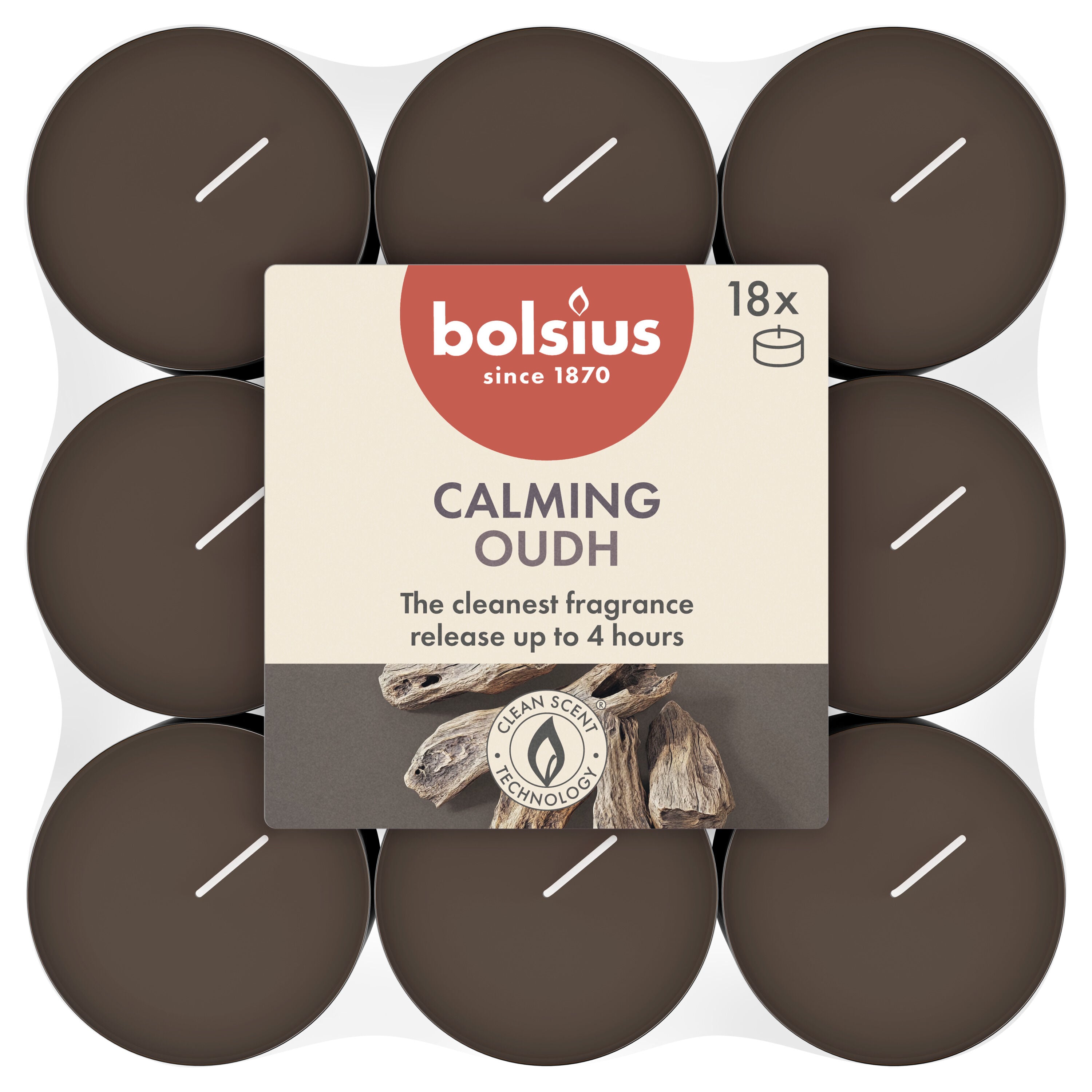 Bolsius True Scents Geur - Waxinelichtjes - Bruin, Hout - Oud wood