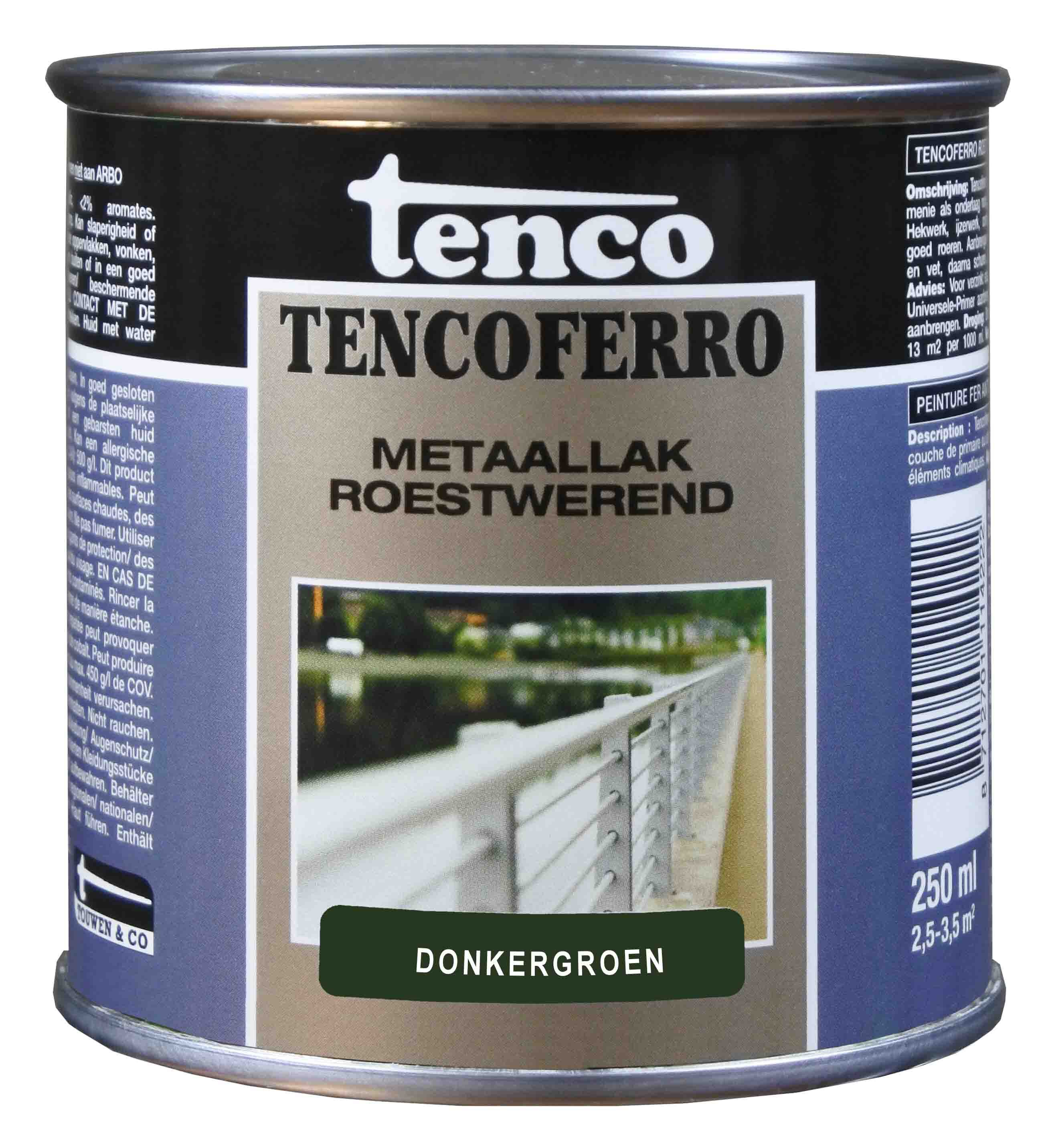 Tenco - Tencoferro - Roestwerende Ijzerverf - 250 Milliliter - Donkergroen