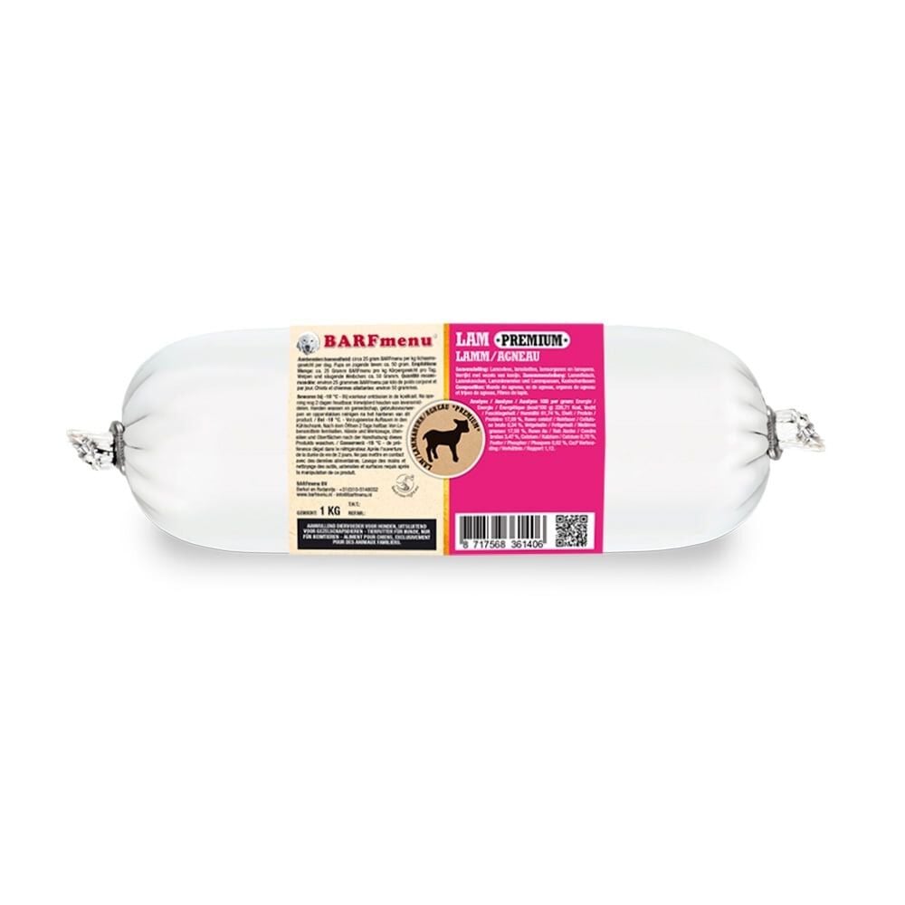 BARFmenu - Hondenvoer - 1000 Gram - lam BARFmenu - Hondenvoer - 1000 Gram - lam