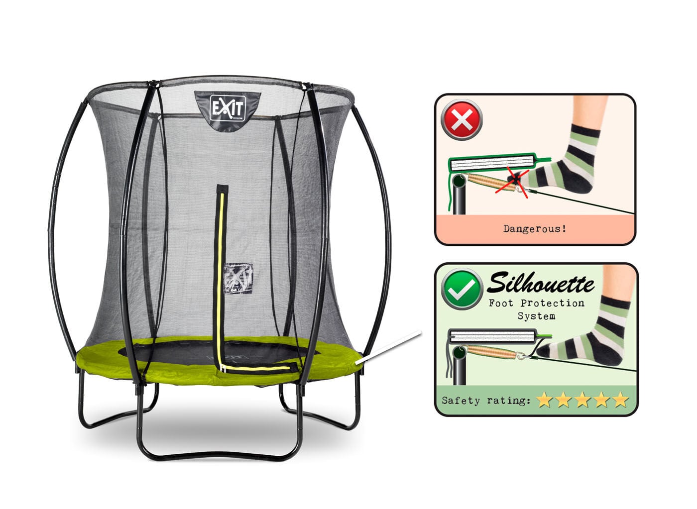 EXIT Silhouette - Trampoline - Limegroen - 183 cm