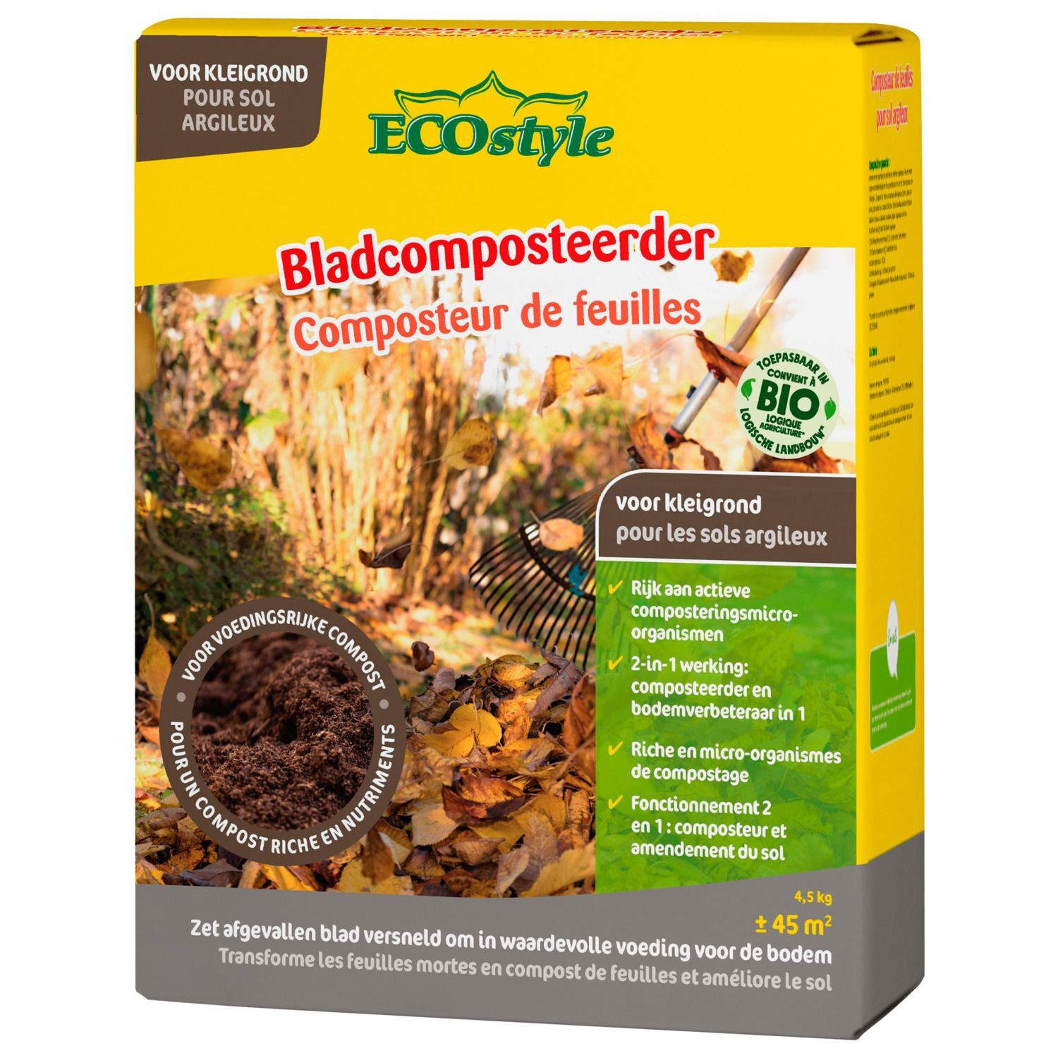 ECOstyle Bladcomposteerder Kleigrond - Bodemverbeteraar - 45 m²