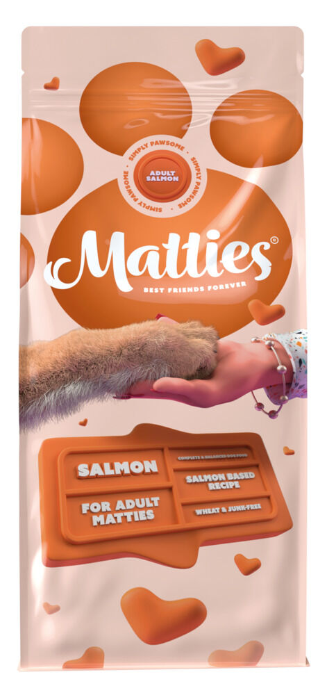 Matties Adult Salmon - Hondenvoer - 12 Kilogram - kip, zalm Matties Adult Salmon - Hondenvoer - 12 Kilogram - kip, zalm
