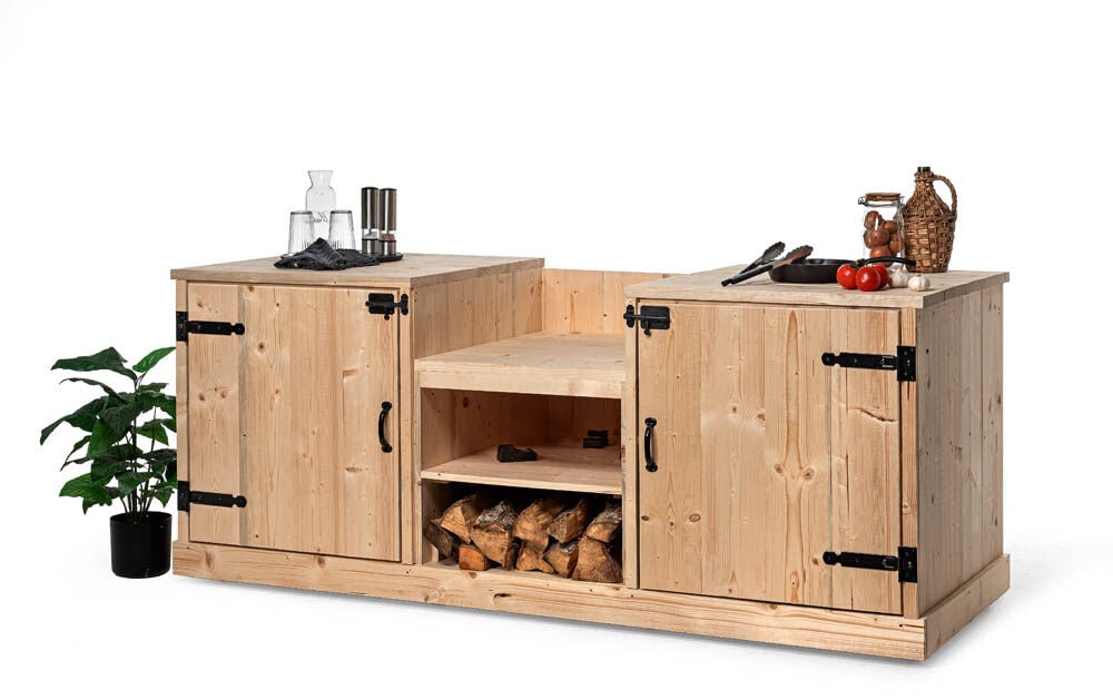 Volente Danilo - Buitenkeuken - Bruin - 1x220x80 cm Volente Danilo - Buitenkeuken - Bruin - 1x220x80 cm