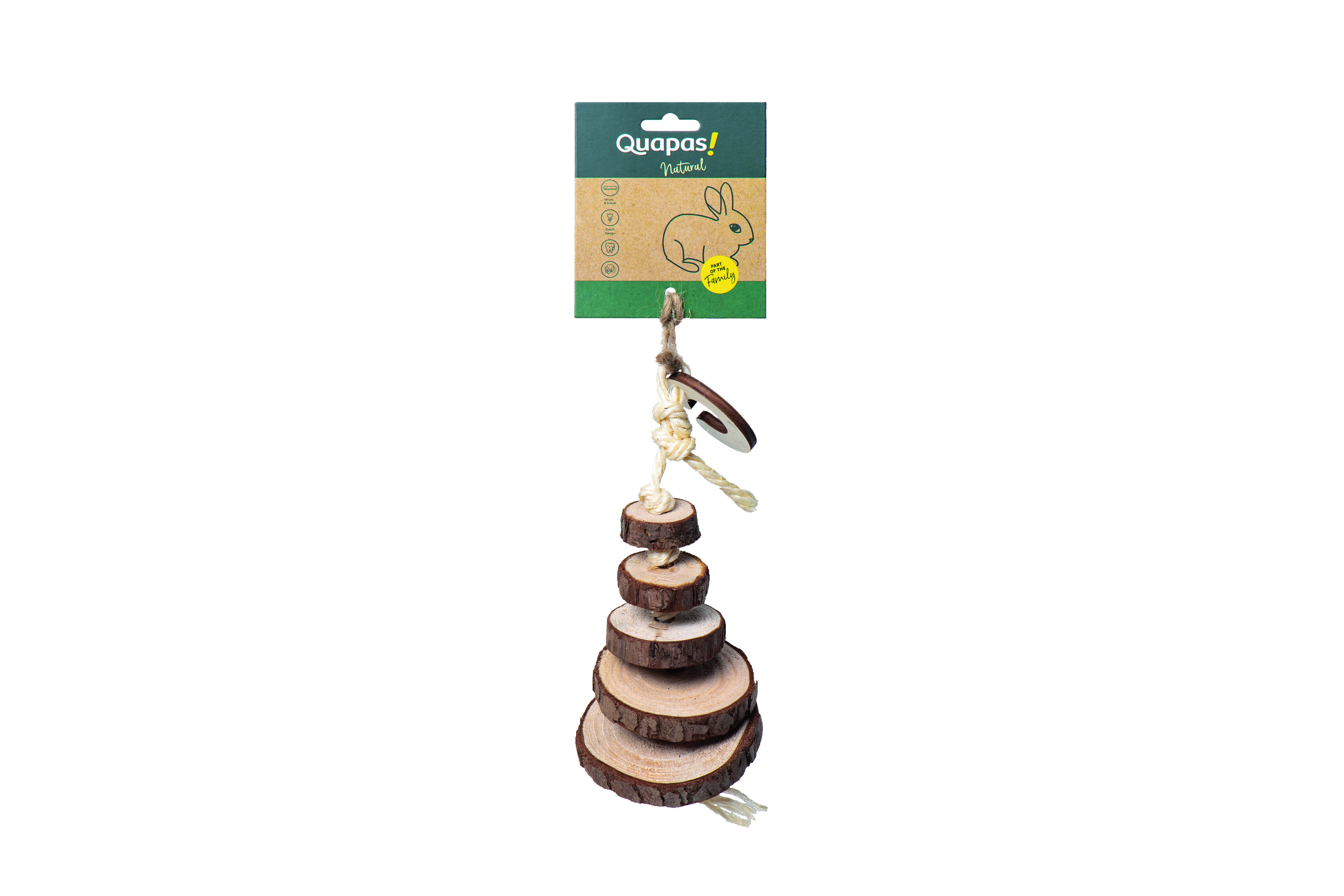 Quapas! Hanger Schijf Hout - Knaagdierspeelgoed Quapas! Hanger Schijf Hout - Knaagdierspeelgoed