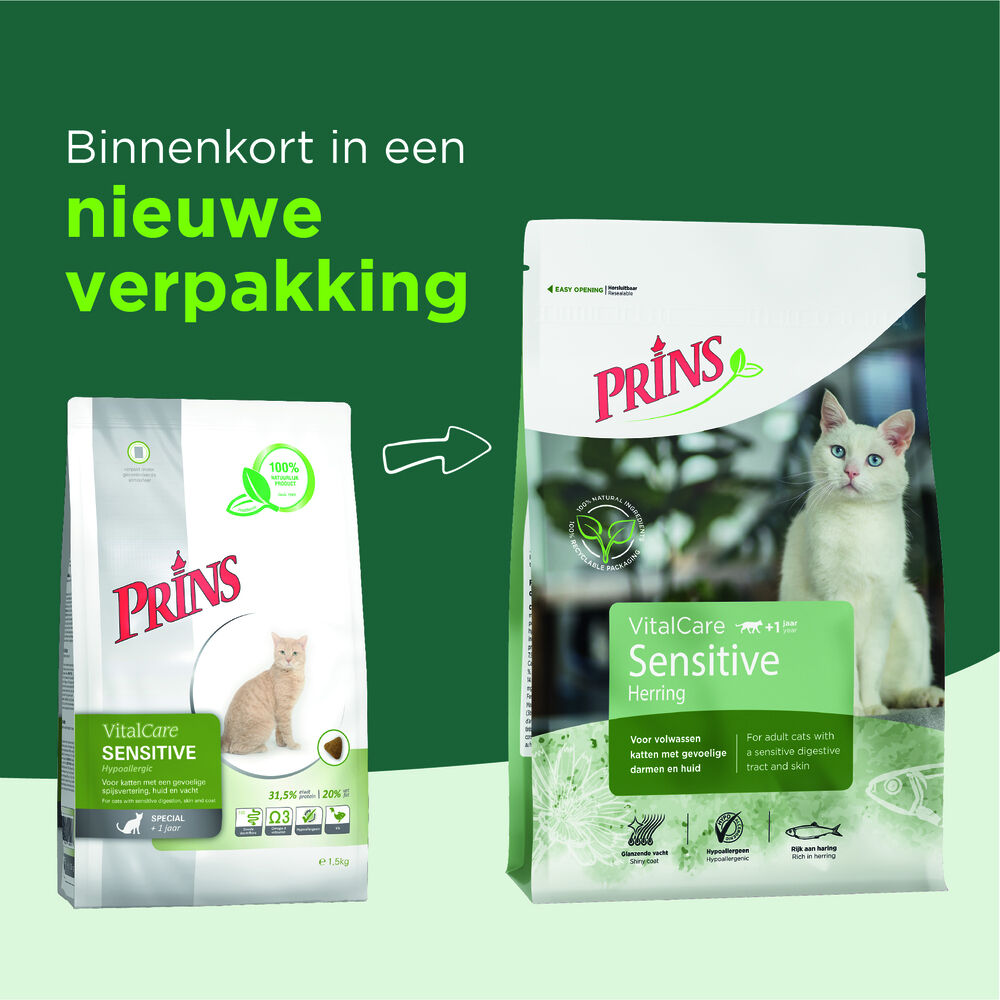 Prins VitalCare Sensitive Hypoallergic - Kattenvoer - 10 Kilogram - vis