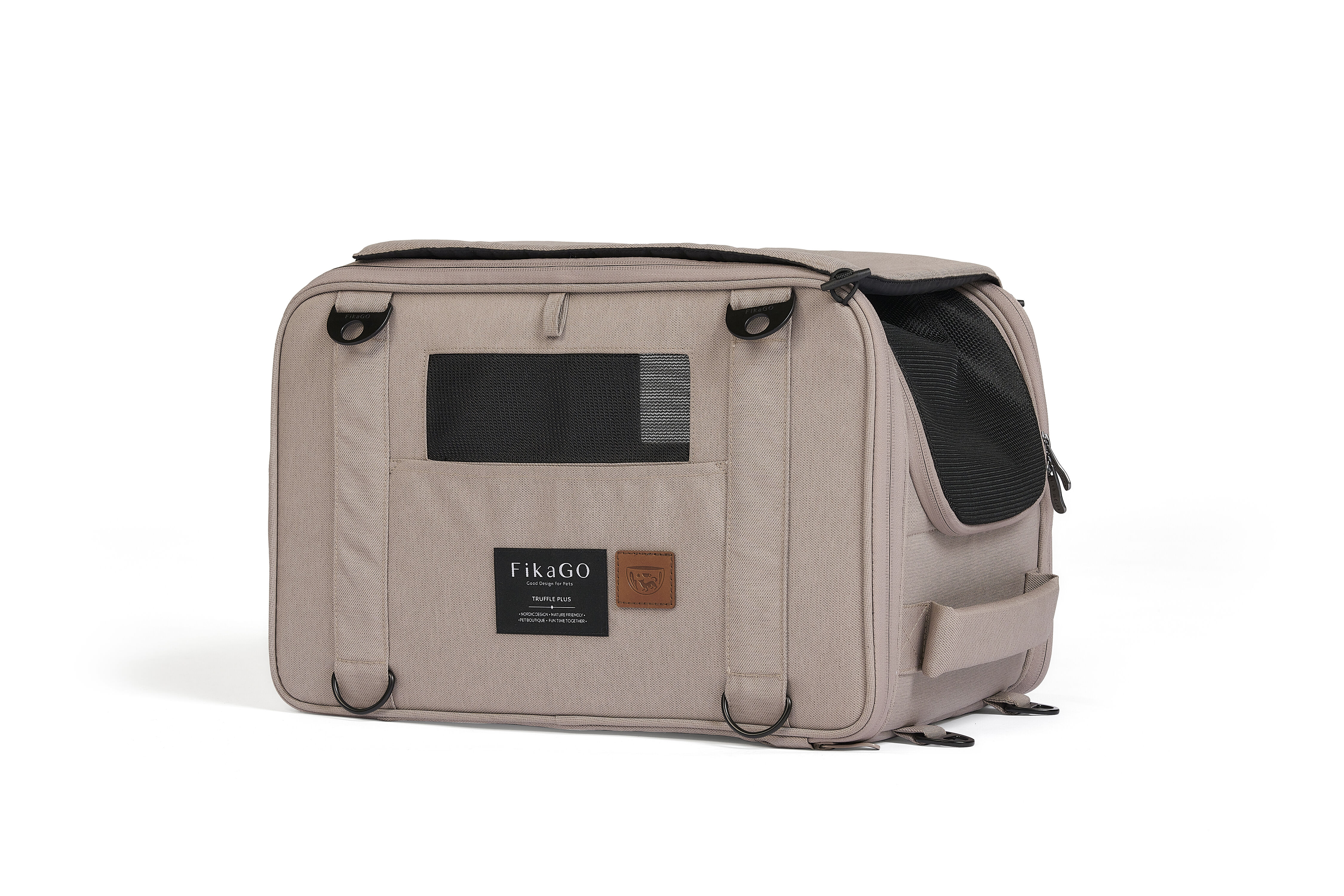Fikago Truffle Plus - Travel Carrier tot 10 kg- Honden draagtas - Sandy Beige - 28x43x27 cm