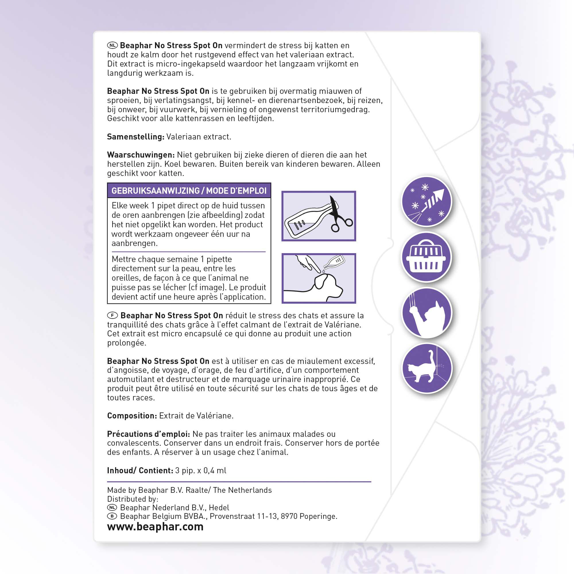 Beaphar No Stress Kat  - Kalmeringsmiddel - 3 Stuks