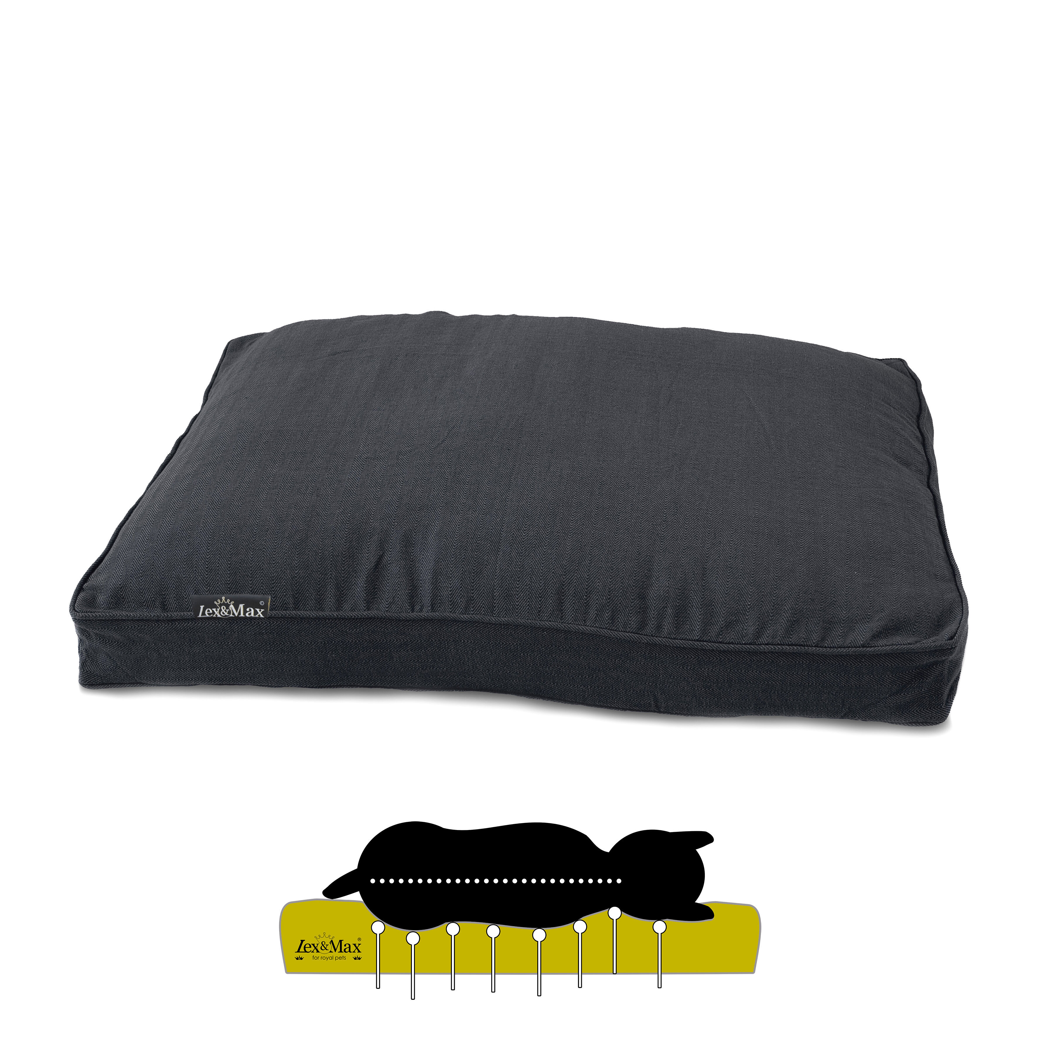 Lex & Max Maxima - Orthopedisch Benchkussen - Grijs - 80x120x17 cm - L Lex & Max Maxima - Orthopedisch Benchkussen - Grijs - 80x120x17 cm - L