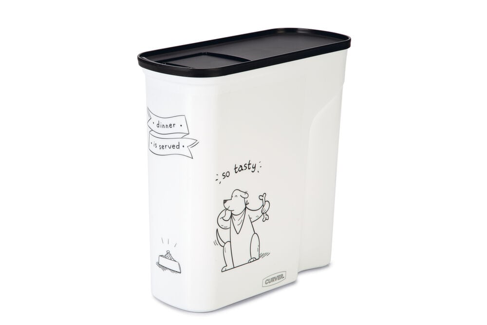 Curver Dis - Hond - Voercontainer - 6 Liter - Wit Grijs