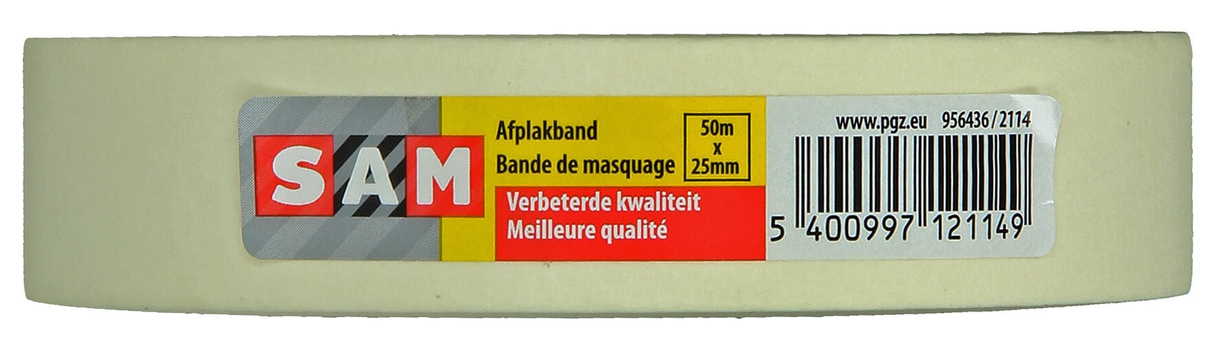 SAM 50m x 25mm - Afplaktape - 11x11x2.5 cm - Wit - 2.7 cm