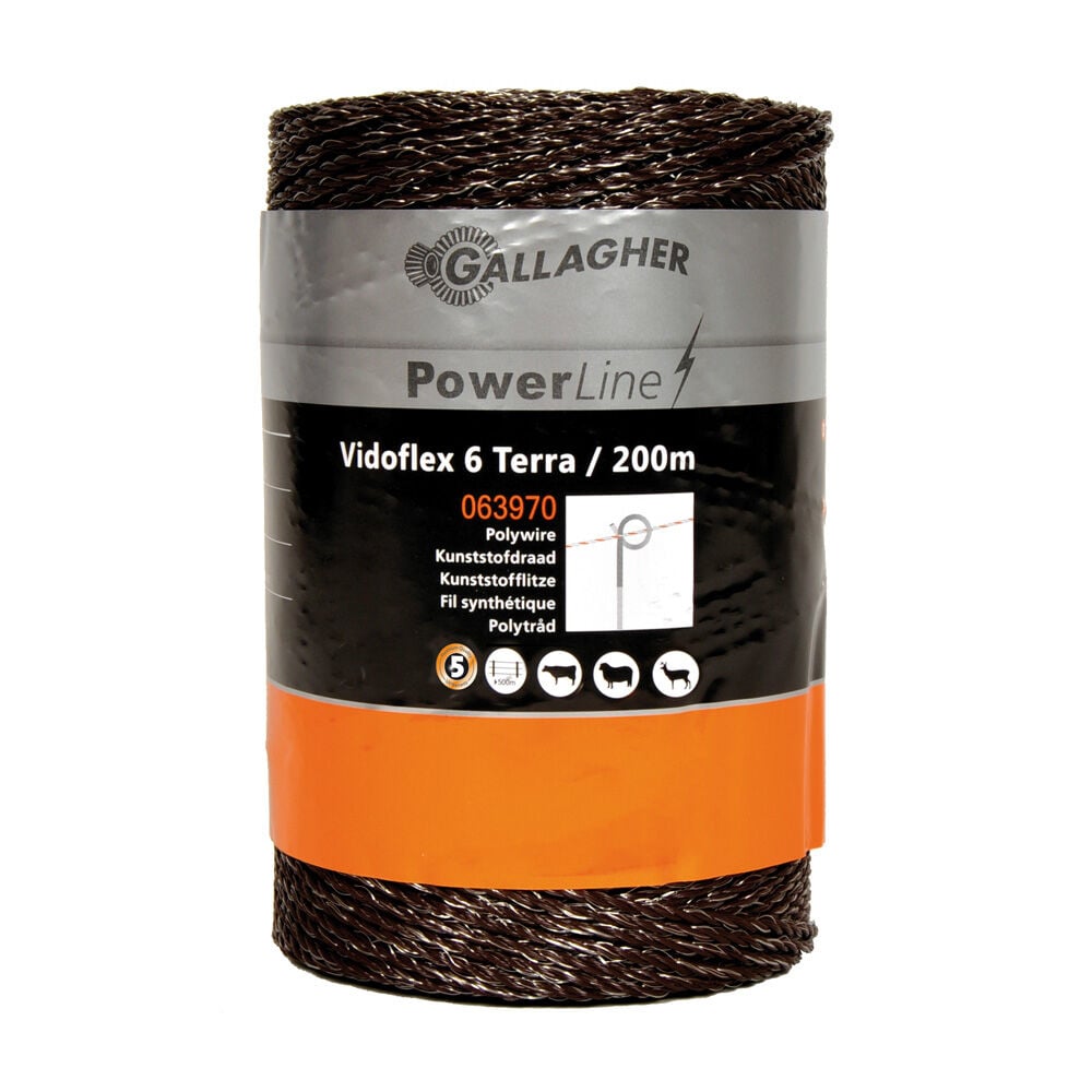 Gallagher Vidoflex 6 - Schrikdraad - 15.5 cm - 200 Meter - Terra - 11 cm - 20000 cm