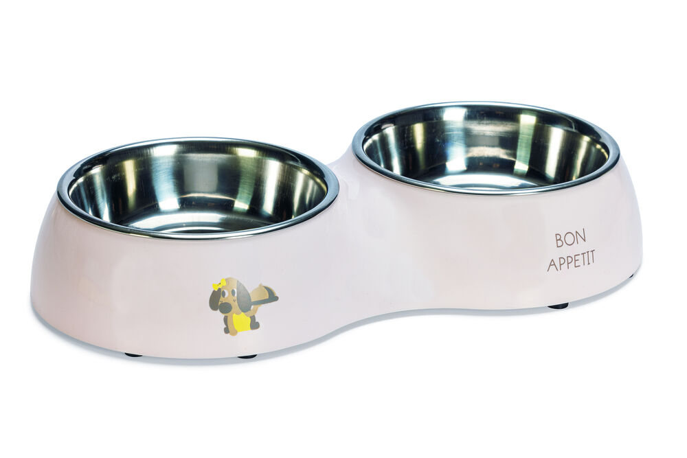 Beeztees Binky Dinerset - Puppy Voer & Drinkbak - Roze - 34 cm Beeztees Binky Dinerset - Puppy Voer & Drinkbak - Roze - 34 cm