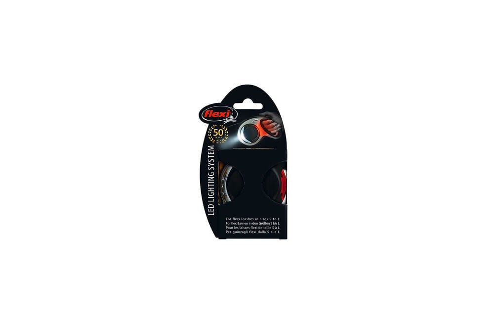 Flexi Led System Vario - Veiligheidslampje - Rollijn - Hondenriem accessoire - zwart
