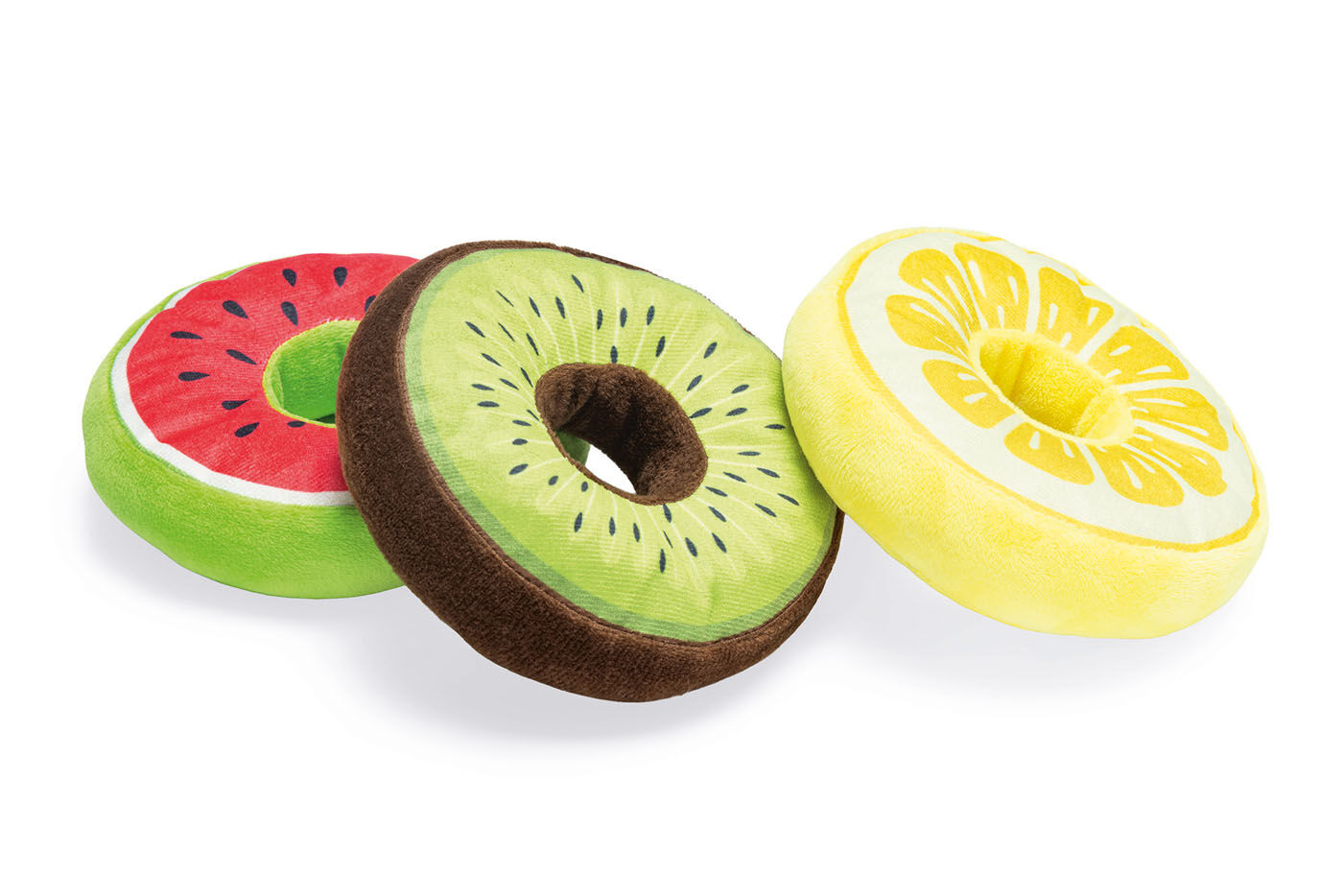 Beeztees Donut Citroen - Knuffel - Hondenspeeltje - Assorti - 5x12x12 cm
