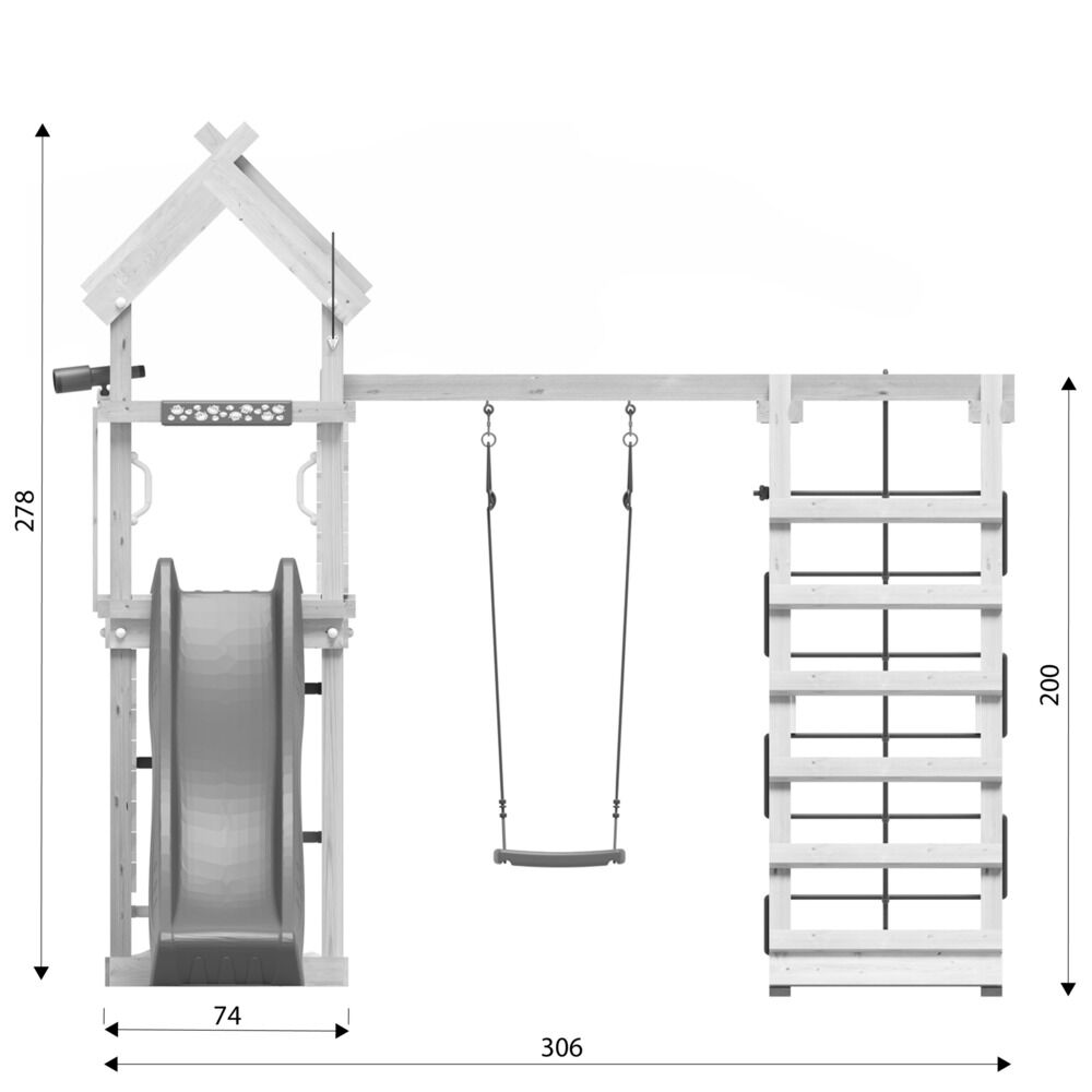 Jungle Gym Vinstra Grenen - Speeltoestel - Blauw - Grenenhout