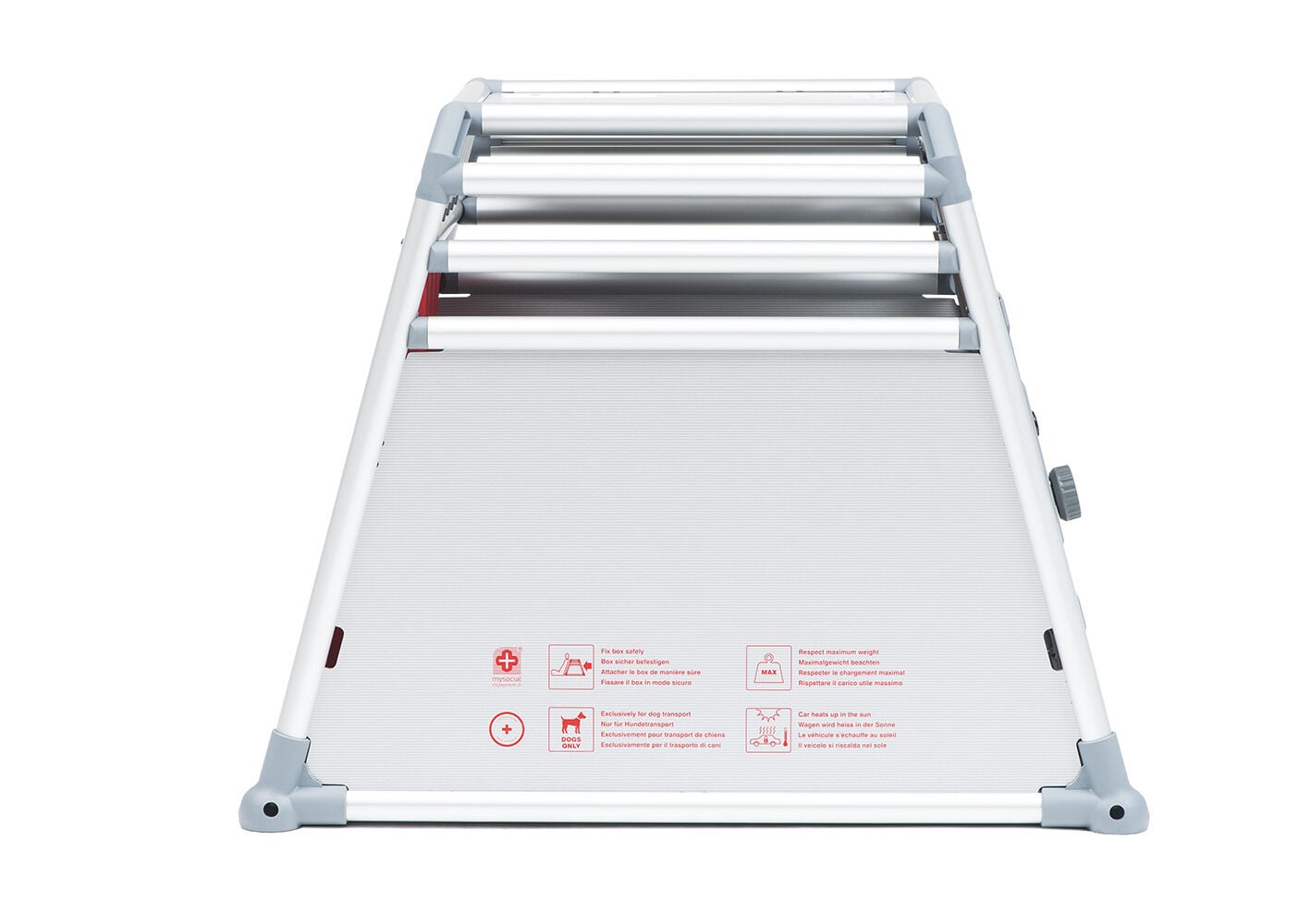 4Pets Pro 2 -  Autobench Hond - chroom - 66x54.5x83.5 cm - M