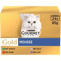 Gourmet Gold - Kattenvoer - 24x85 gram - 2040 Gram - kip, konijn, rund