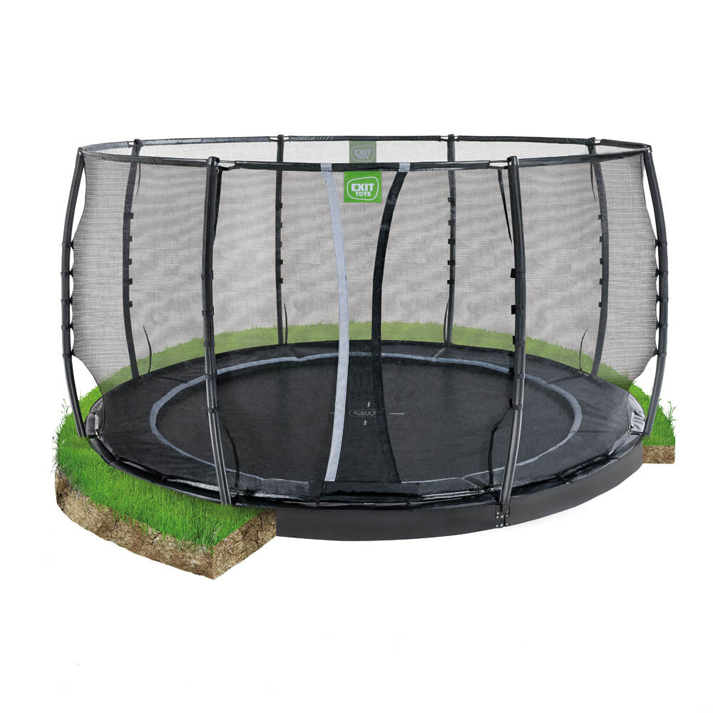 Exit Dynamic - Groundlevel trampoline - Zwart - 427 cm