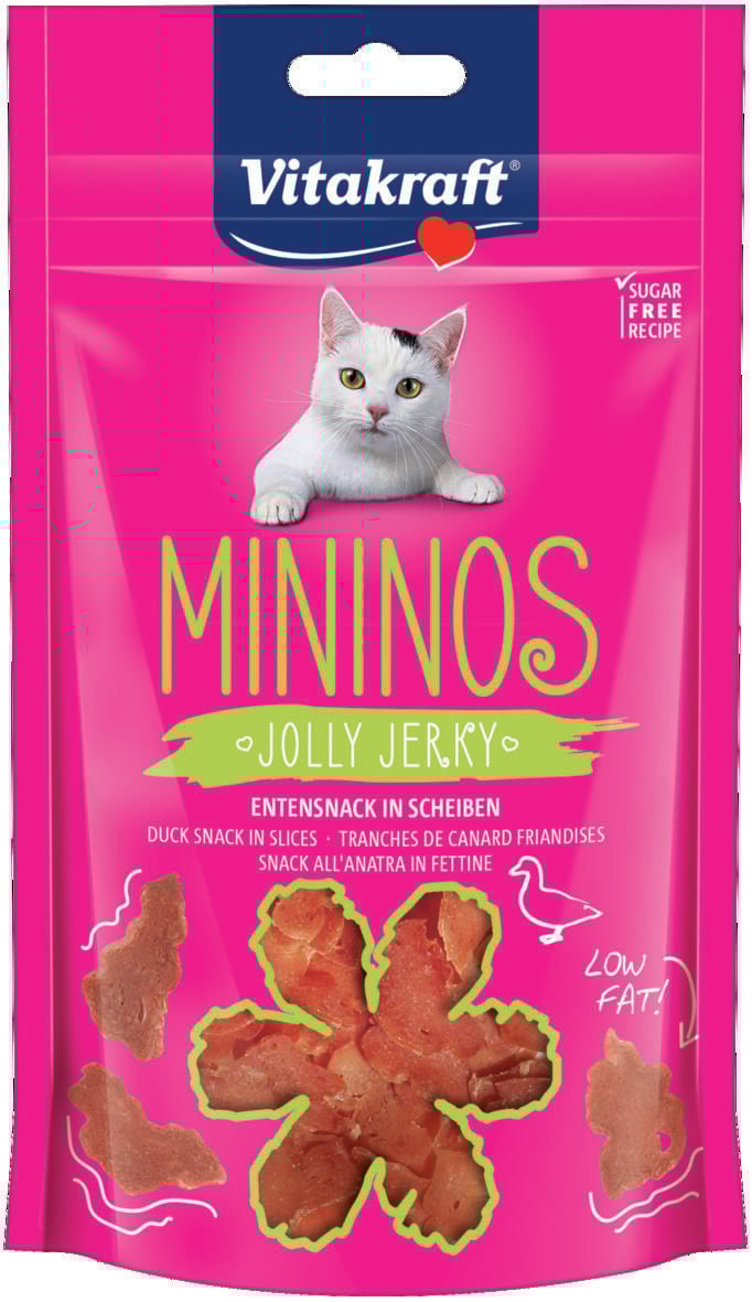 Vitakraft Mininos Jolly Jerky - Kattensnack - 40 Gram - eend Vitakraft Mininos Jolly Jerky - Kattensnack - 40 Gram - eend