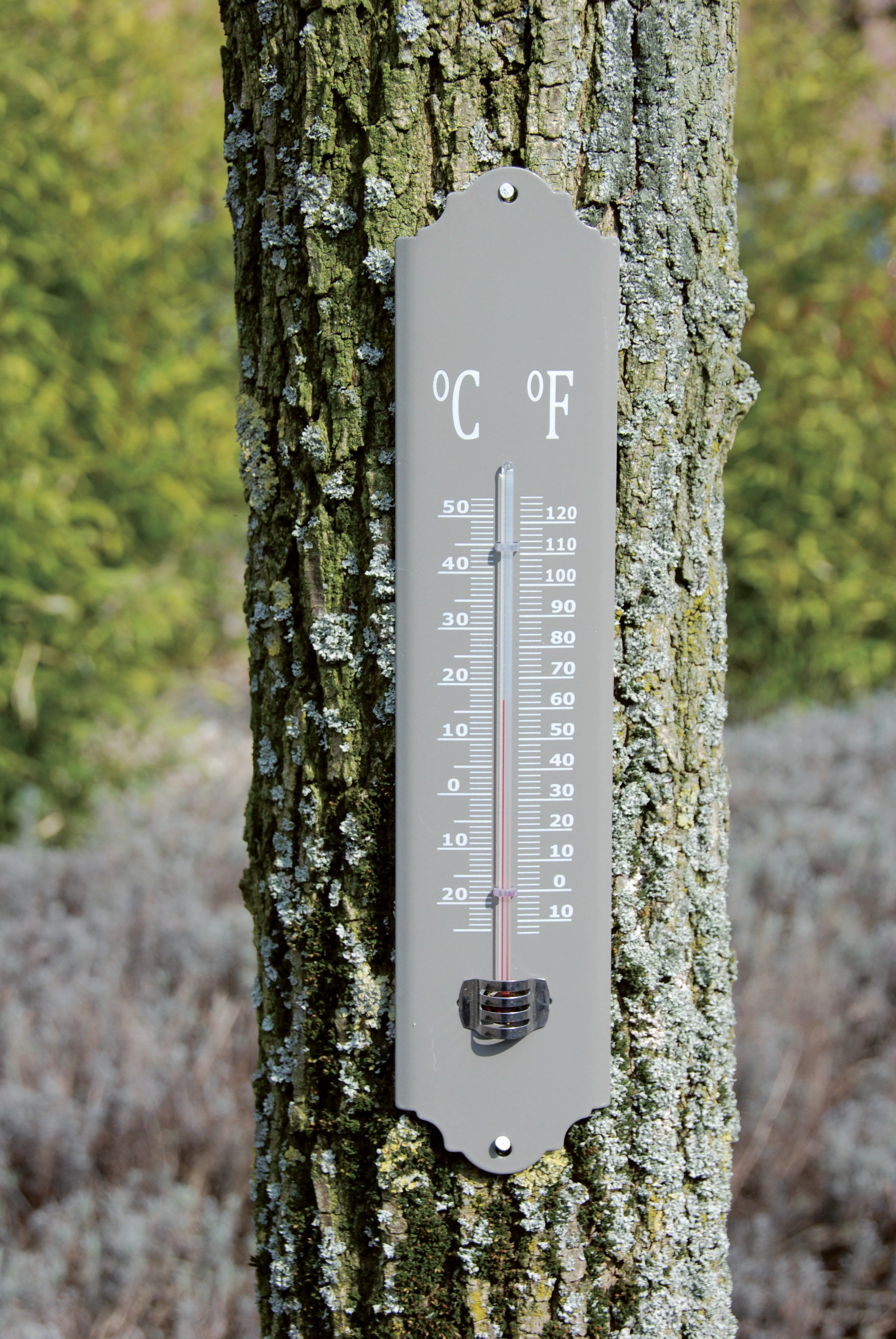 Thermometer metaal - groen/grijs/wit