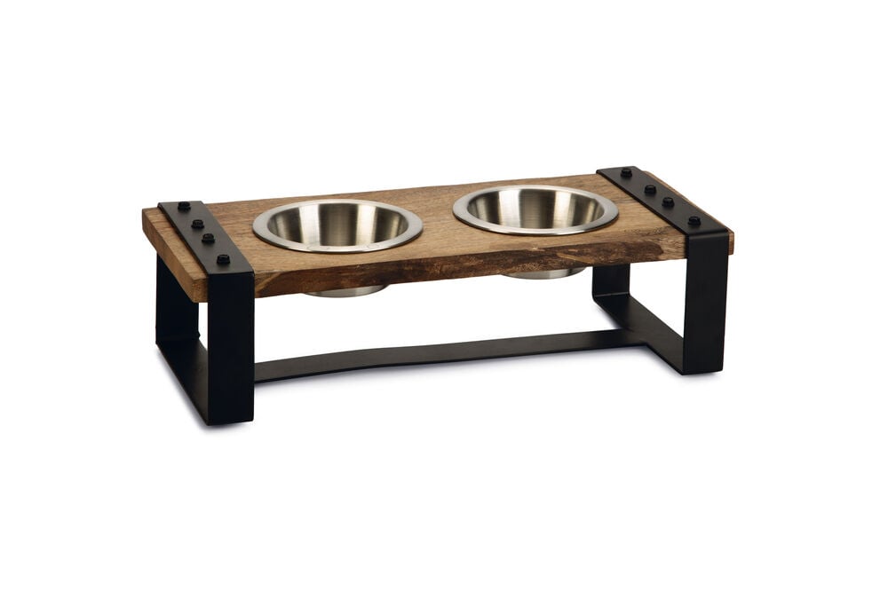 Designed By Lotte Karinto Dinerset - Voer & Drinkbak - Bruin Zwart - S Designed By Lotte Karinto Dinerset - Voer & Drinkbak - Bruin Zwart - S
