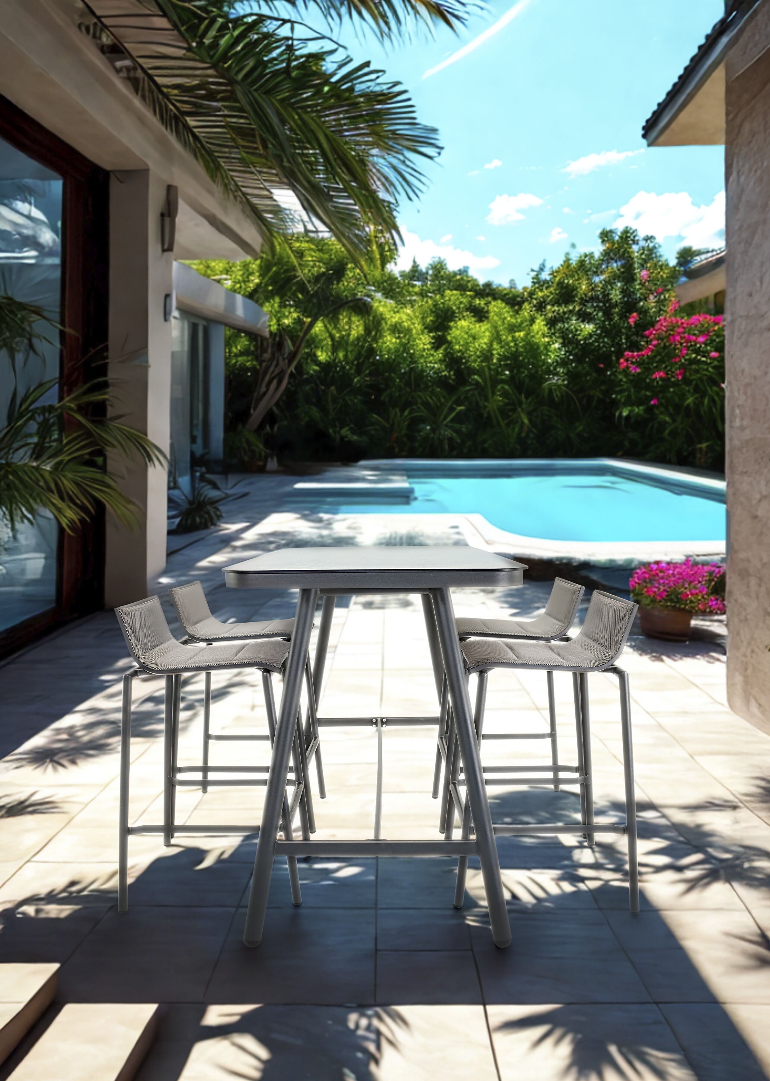 Lesli Living Milazzo - Bartafel - Antraciet - 100x75x150 cm