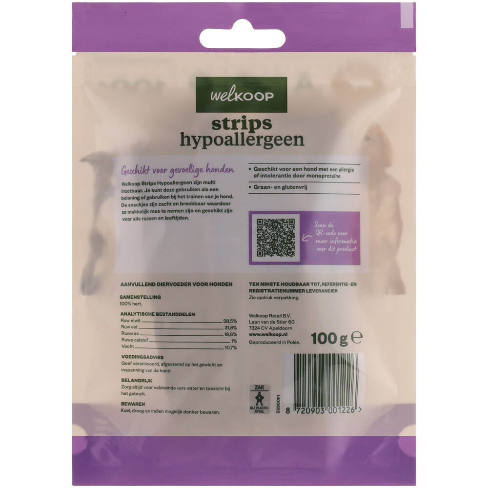 Welkoop - Strips Hypoallergeen - 100 Gram - hert