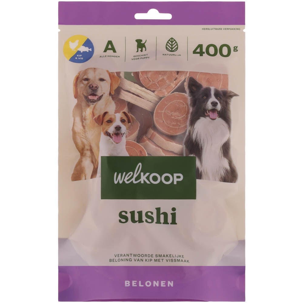 Welkoop - Sushi Hondensnack - 400 Gram - vis, kip Welkoop - Sushi Hondensnack - 400 Gram - vis, kip