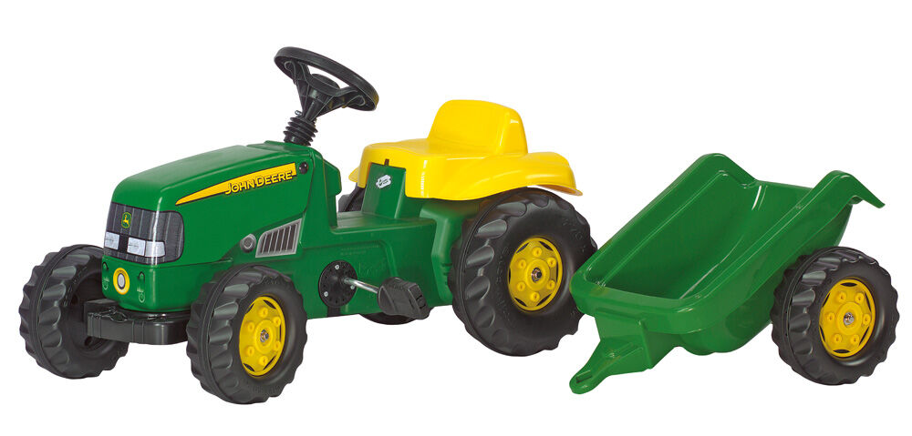Rolly toys Kid John Deere + aanhanger - Tractoren