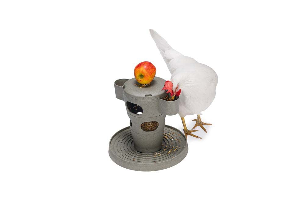 Beeztees Snacktoren - Kippenvoerbak - Grijs Groen - 32.5x30x30 cm