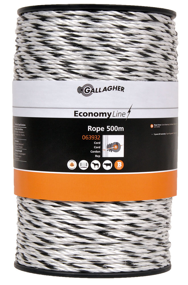 Gallagher EconomyLine - Cord - 31.7 cm - 500 Meter - Wit - 22 cm - 50000 cm Gallagher EconomyLine - Cord - 31.7 cm - 500 Meter - Wit - 22 cm - 50000 cm