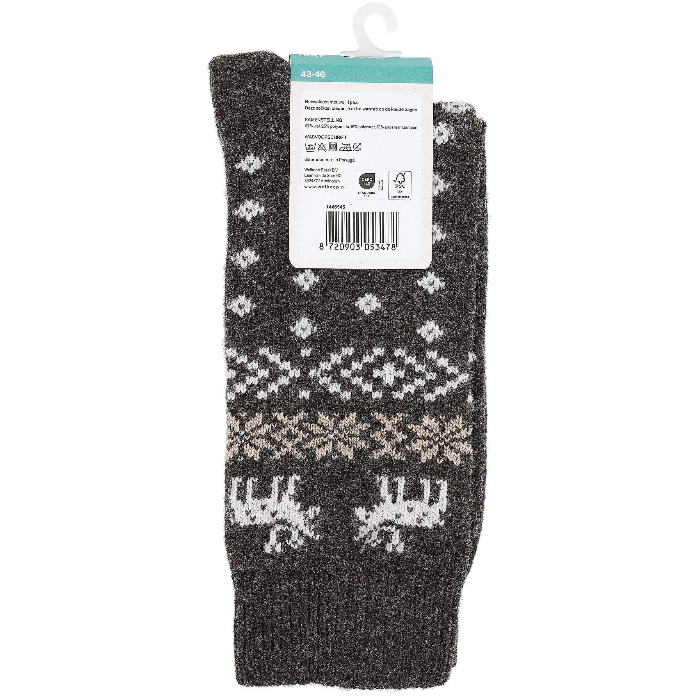 Welkoop Huissokken - Wol - Bruin