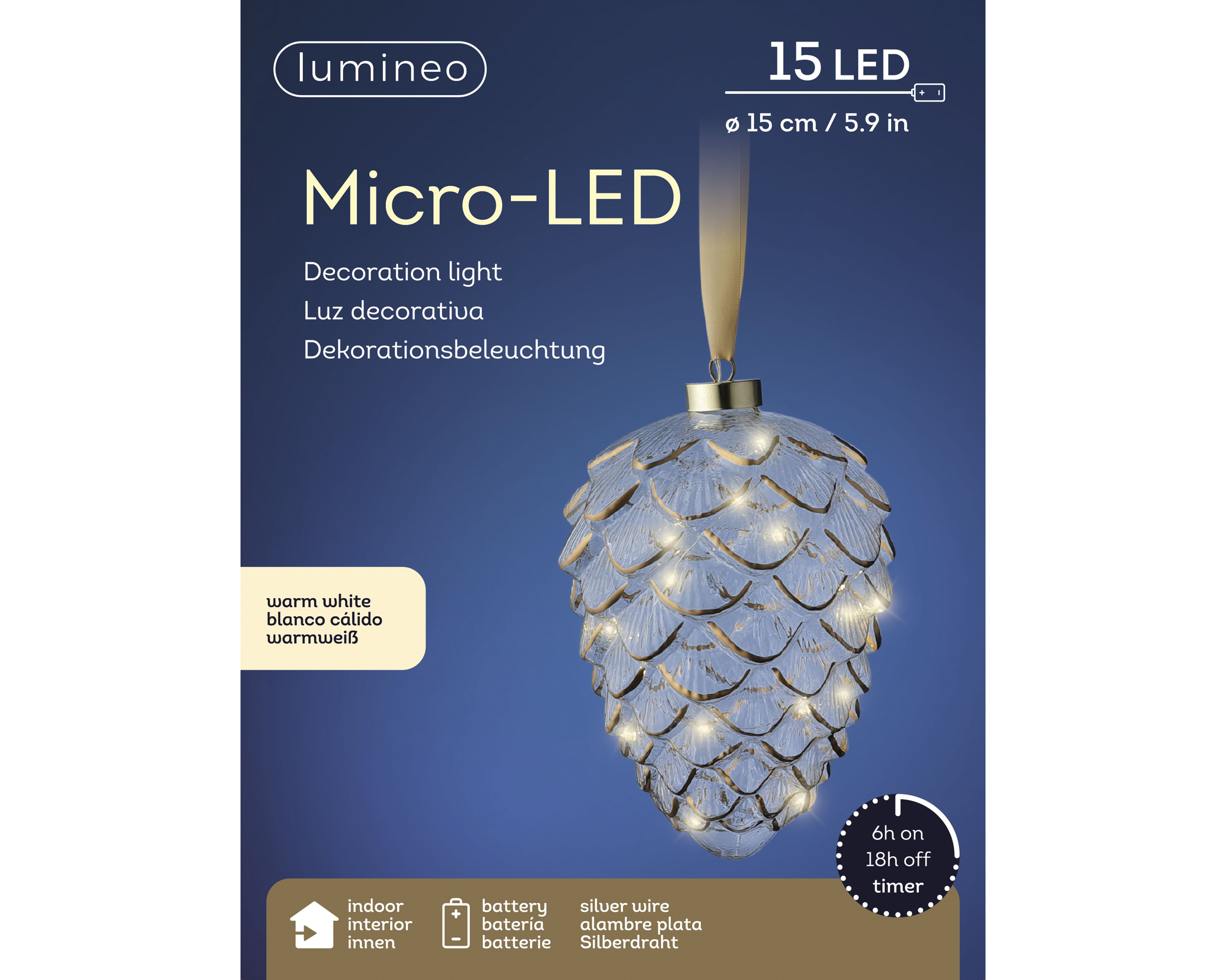 Lumineo LED Dennenappel - Hanglamp