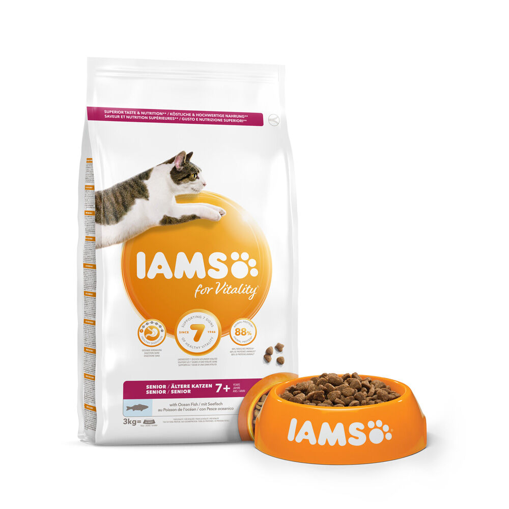 Iams Senior - Kattenvoer - 3 Kilogram - vis