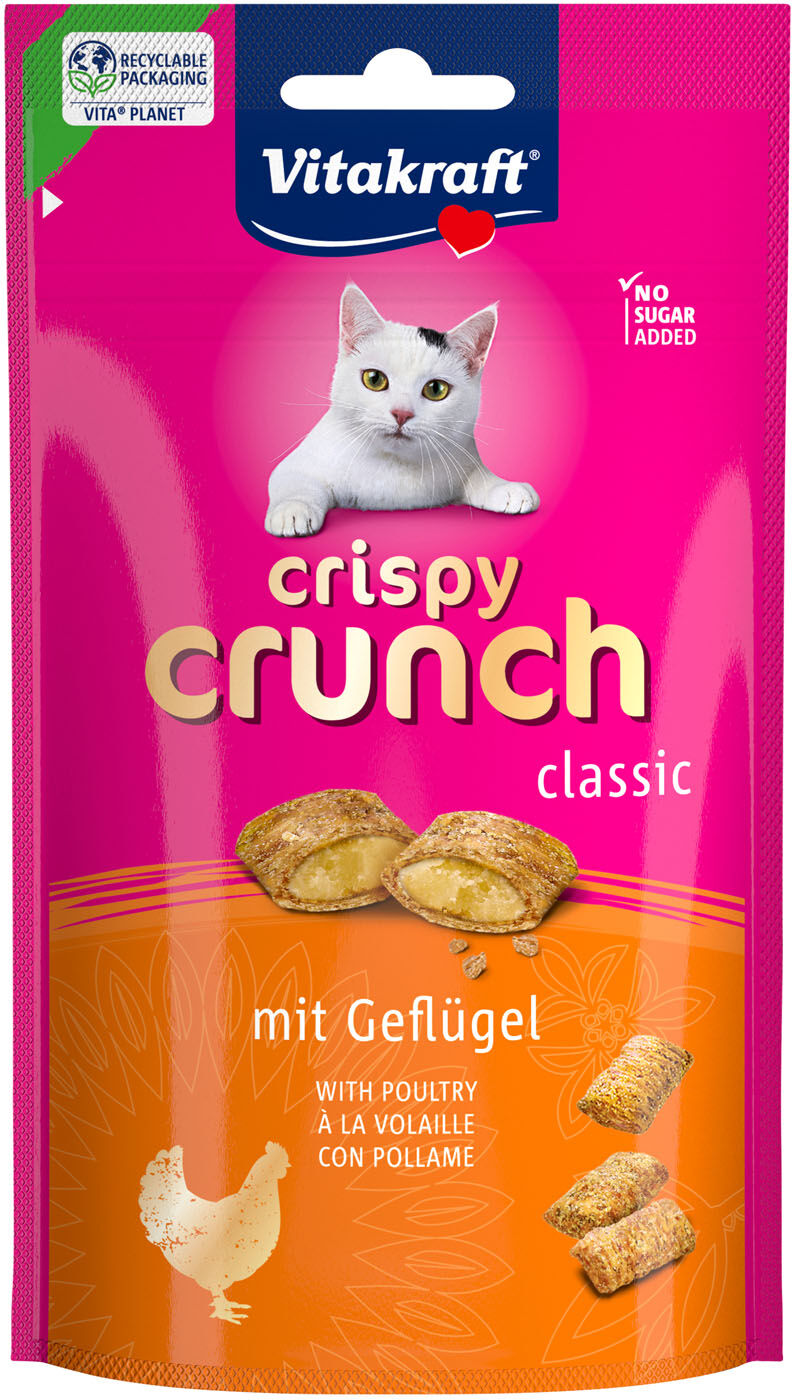 Vitakraft Crispy Crunch Classic - Kattensnack - 60 Gram - kip Vitakraft Crispy Crunch Classic - Kattensnack - 60 Gram - kip