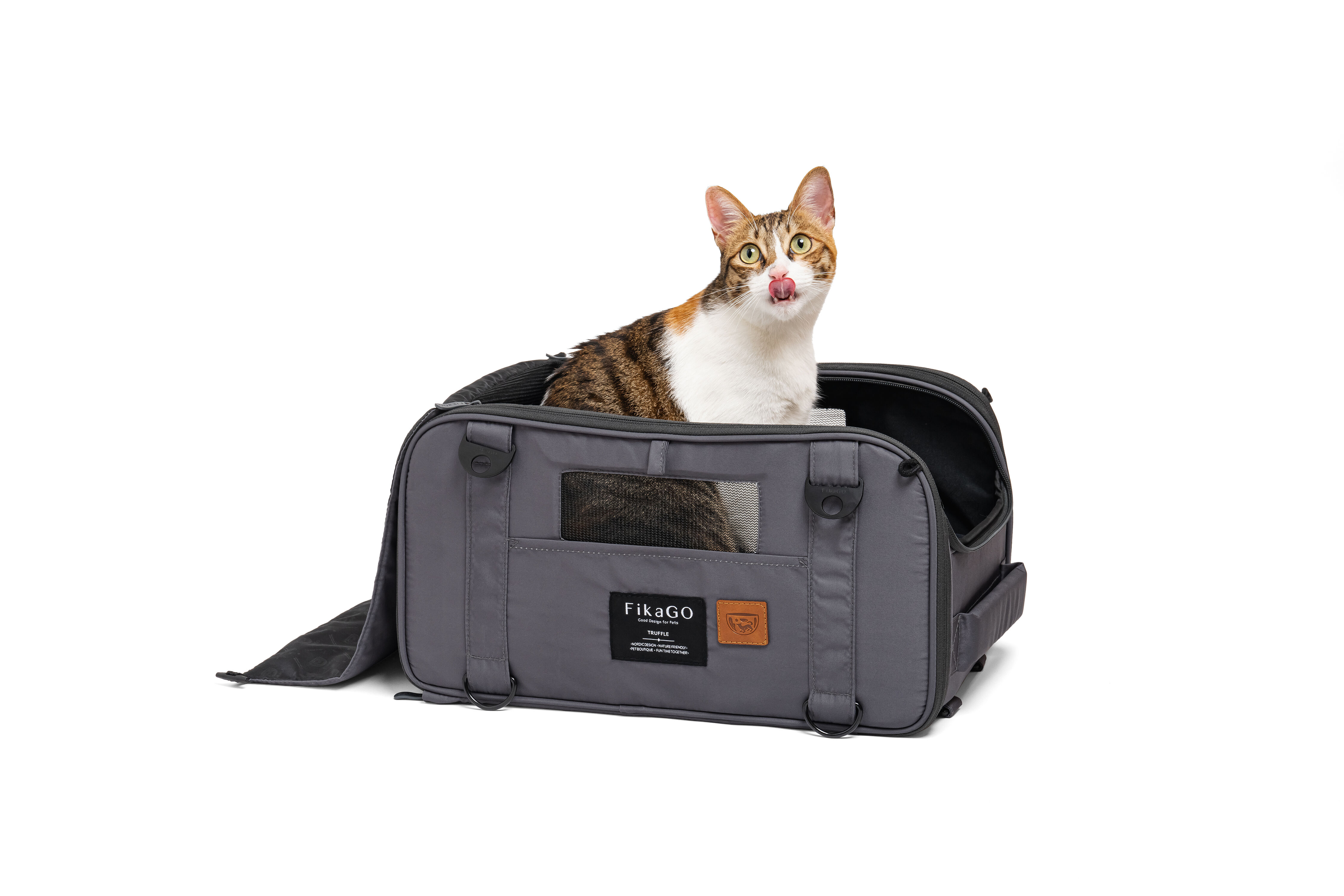 Fikago Truffle - Travel Carrier tot 5 kg- Honden draagtas - Grijs - 23x43x27 cm