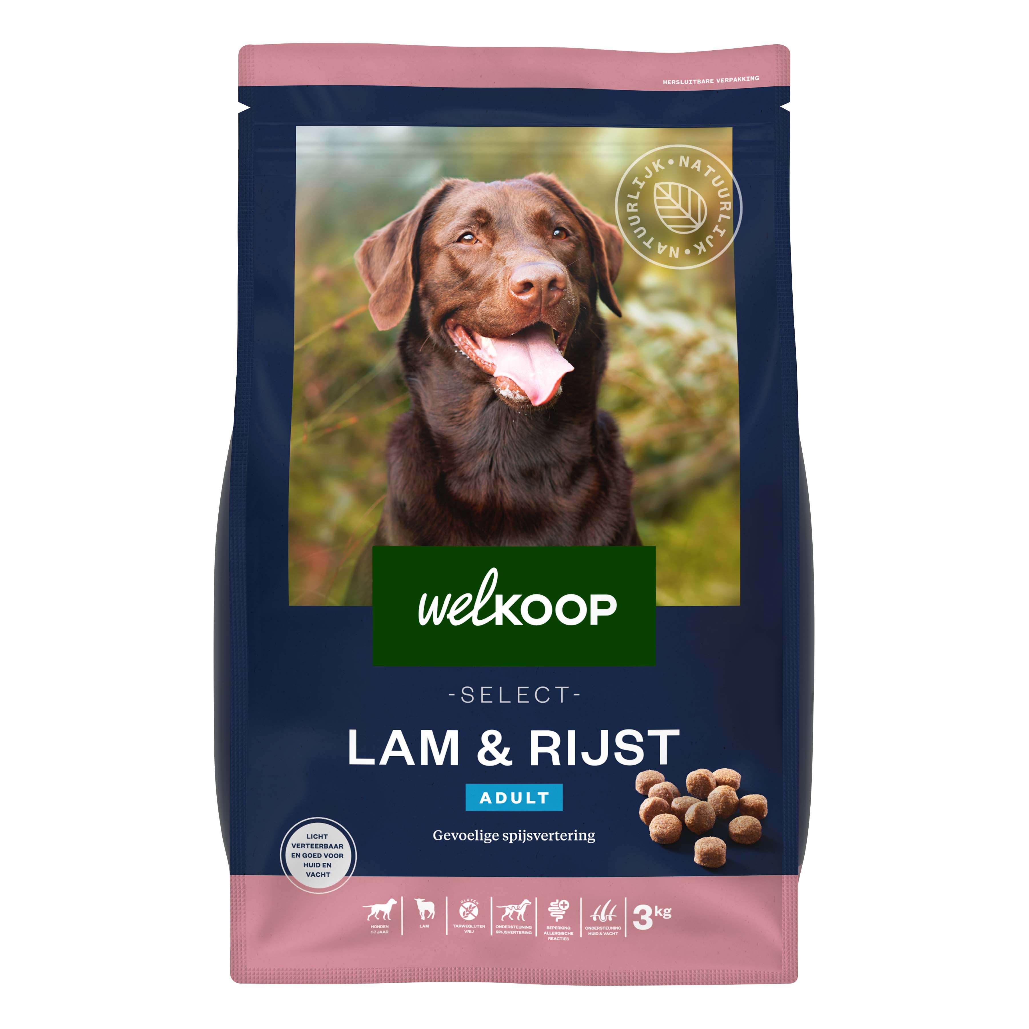 Welkoop Select Adult Krokante brokken - Hondenvoer - 3 Kilogram - Lam & rijst Welkoop Select Adult Krokante brokken - Hondenvoer - 3 Kilogram - Lam & rijst